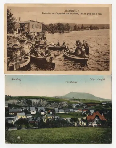 2 x Ak Altenberg Erzgebirge Bootstation am Galgenteich mit Restaurant Total