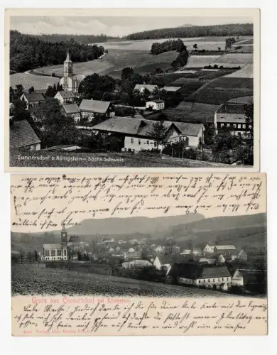 2 x Ak Cunnersdorf bei Königstein Sächsische Schweiz