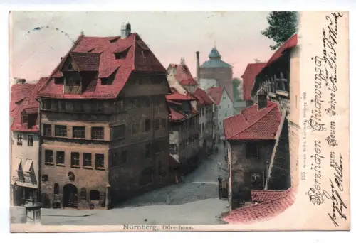 Ak Nürnberg Dürerhaus 1898 Herzlichen Glückwunsch zum neuen Jahre
