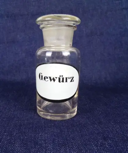 Alte Apothekergefäß Vorratsgefäß Gewürz Flasche 100 ml Glas Vintage Deko 