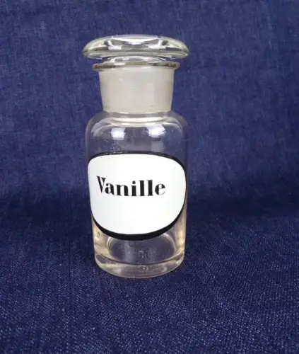 Alte Flasche Apothekergefäß Vanille Vorratsgefäß Antik Glas Dekoration  