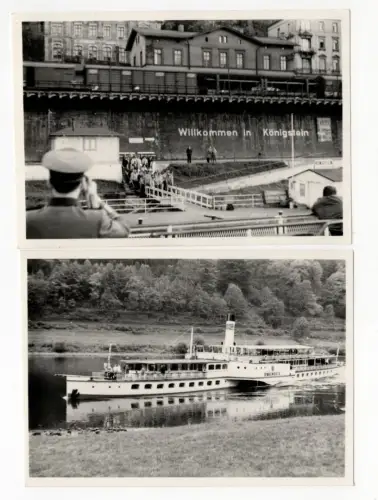 2 x Foto Elbedampfer Dresden Königstein DDR um 1970/80