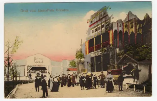 Ak Dresden Gruß vom Luna Park 1914