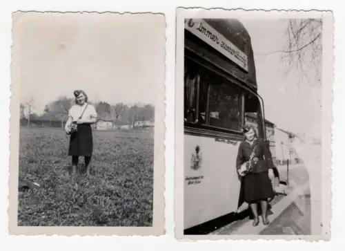 2 x Foto Schaffnerin Autobus Zittau 1944