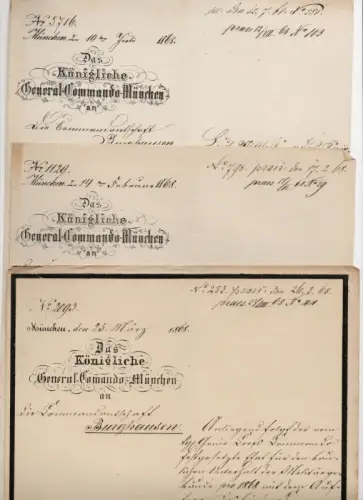 Dokumente Nachlass General der Infanterie Tann 1876 München Burghausen