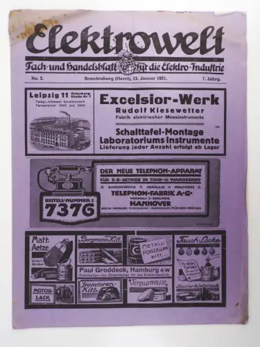 Elektrowelt Zeitung 1921