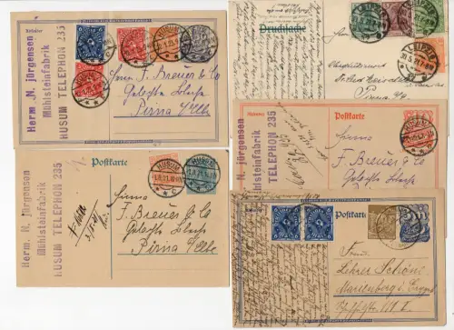 Konvolut Ganzsachen Briefe Mischfrankturen 1911 - 1923 Infla DR Fundgrube