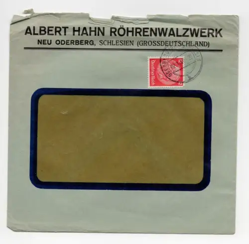 Alter Firmenbrief Hahn Röhrenwalzwerk Neu Oderberg Schlesien GD 194