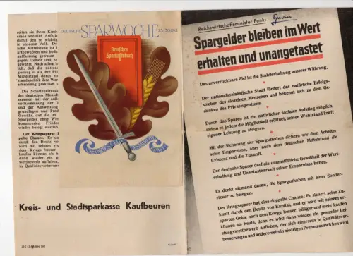 Sparkasse Prospekt Kaufbeuren Spargelder bleiben im Wert erhalten 1943