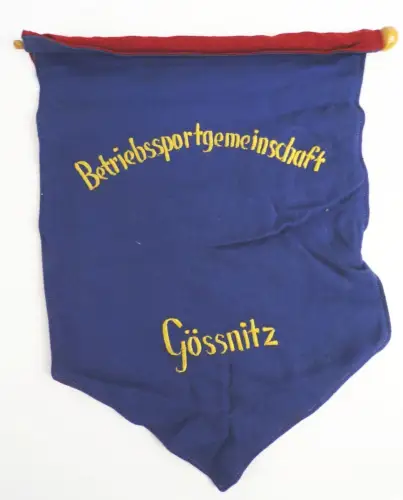 Alter bestickter Wimpel Betriebssportgemeinschaft Gössnitz Kämpfer Einheit