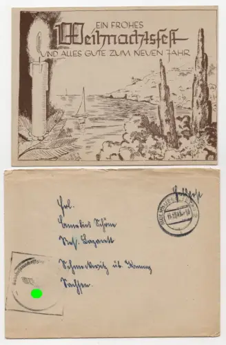 Feldpostbrief 35536 Bahnhofswachoffizier Künstler Karte 2 Wk WW2