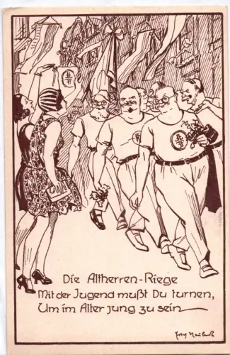 Künstler Ak Landes - Turnfest  Chemnitz 1930 Altherren Riege Erich Neubert