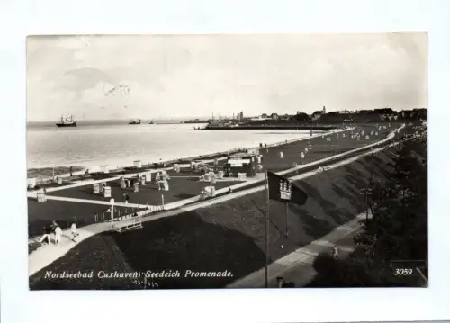 Foto Ak Nordseebad Cuxhaven Seedeich Promenade 1931