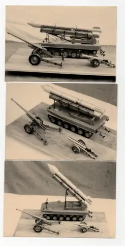 4 x Foto Modellbau 1962 Dresden Raketenwerfer Fotografien