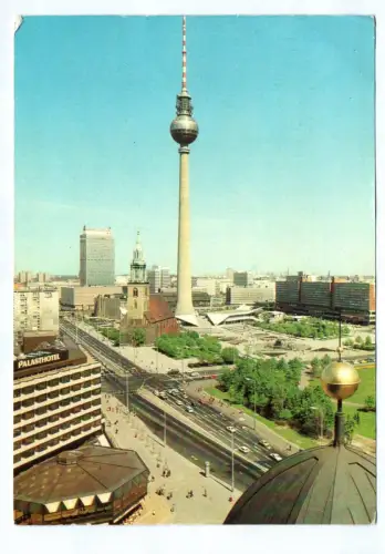 Foto Ak Berlin Blick vom Dom 1985 Fernsehturm