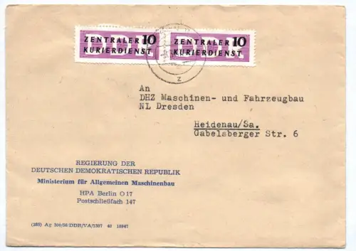 An DHZ Maschinen und Fahrzeugbau v. Ministerium f. Allgemeinen Maschinenbau 1957