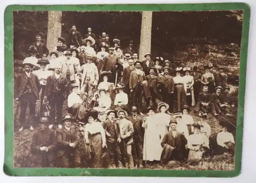 Pappfoto Gnaschwitz bei Bautzen 1910 Ausflug Landwirtschaftlicher Verein