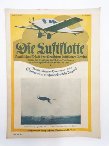 Alte Zeitschrift Die Luftflotte 1919 Nr 8 u 9 Otto Lilienthal Sondernummer 