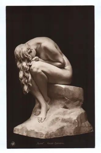 Ak "Reue" Oscar Garvens Kunst Skulptur