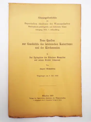Neue Quellen zur Geschichte des lateinischen Kaisertums und der Kirchenunion