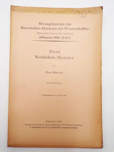 Zwei Niobiden - Meister von Ernst Buschor 1938 Bayerische Akademie