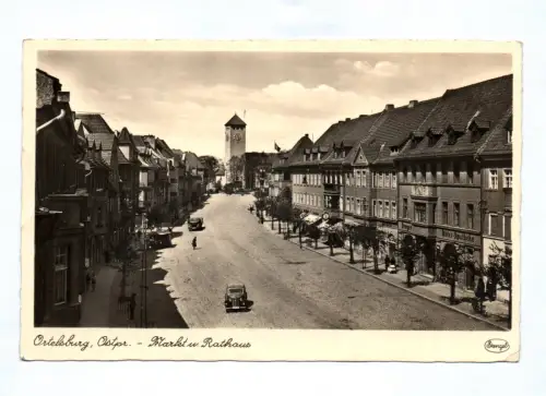 Foto Ak Ortelsburg Ostpreußen Markt und Rathaus 1942 Feldpost