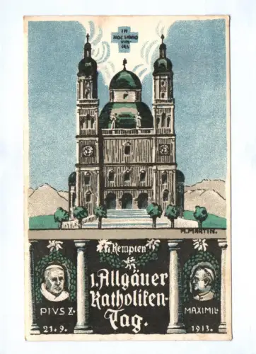 Ak Kempten Allgäuer Katholiken Tag 1913