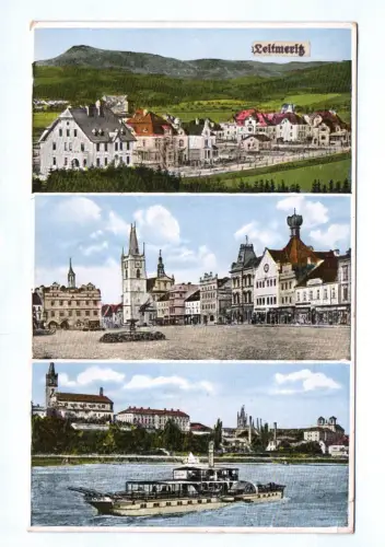 Künstler Ak Leitmeritz Schiff 1940 Böhmen