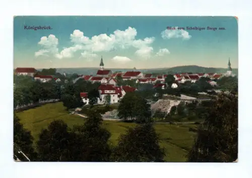 Künstler Ak Königsbrück Blick vom Scheibigen Berge aus Feldpost 1915