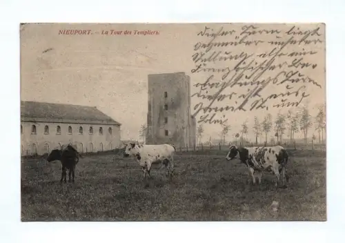Ak Nieuport La Tour des Templiers Feldpost 1915