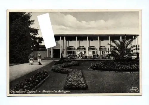 Ak Ostseebad Zoppot Nordbad und Anlagen 1941 Pommern