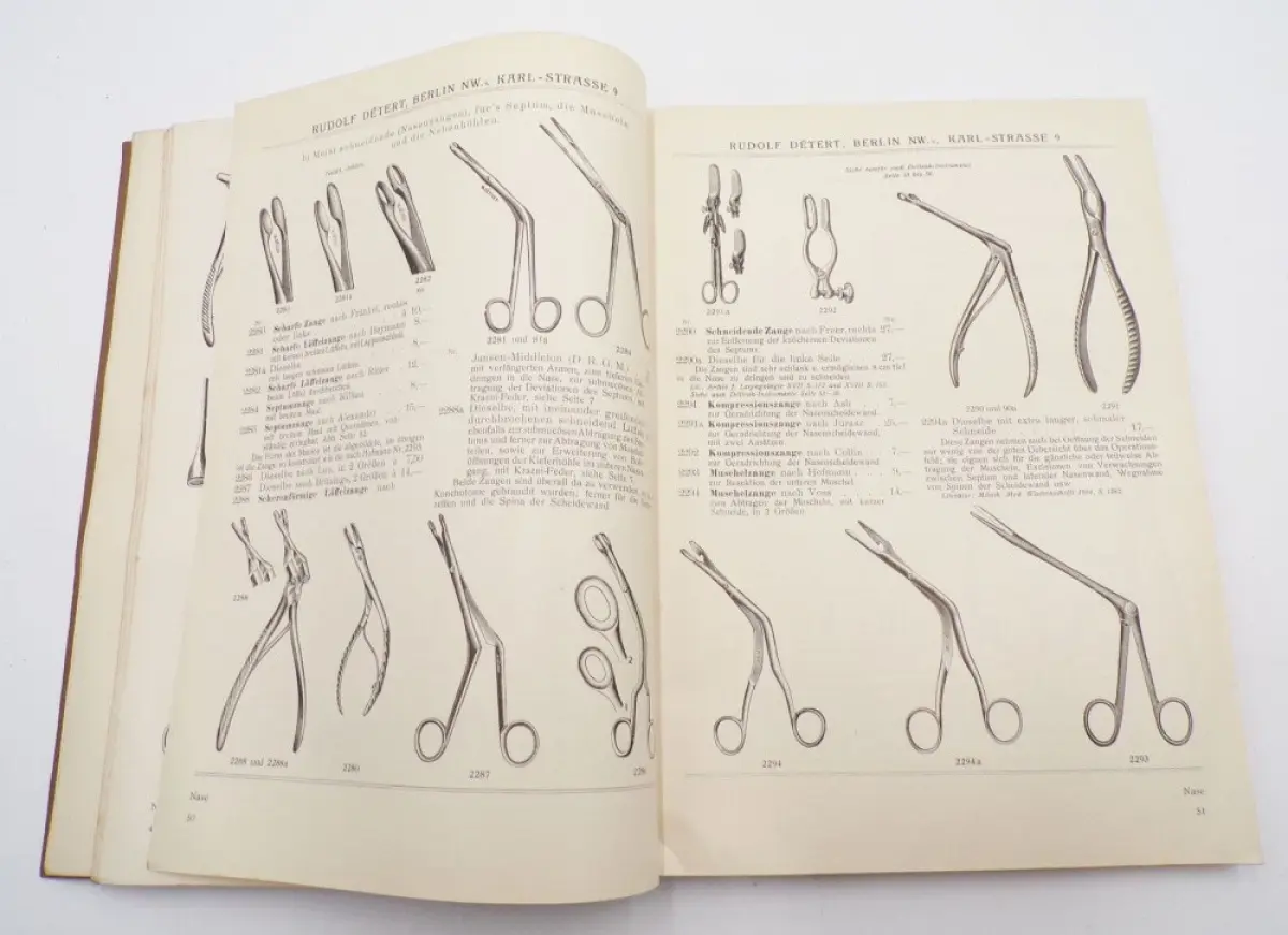 Rudolf Detert Berlin Instrumente für Ohr Nase Hals und Schlund Katalog um 1915 2