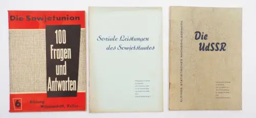 3 x Sowjetunion Hefte soziale Leistungen UdSSR