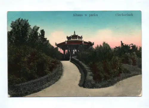 Künstler Ak Altana w parku Chiechocinek Feldpost 1915 Pommern Pavillon im Park