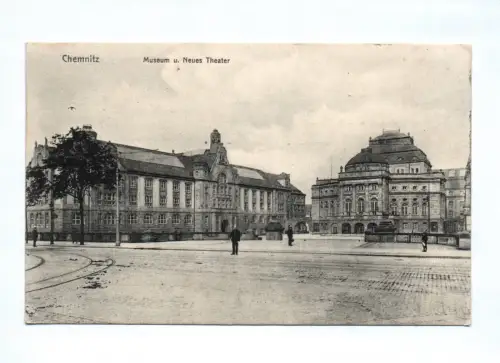 Ak Chemnitz Museum und neues Theater Feldpost 1915