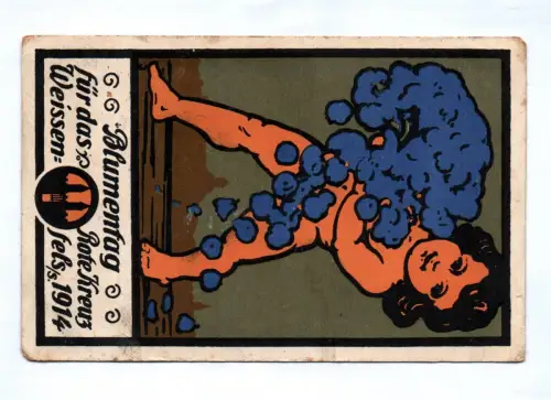 Künstler Ak Blumentag Feldpostkarte 1915 Weissenfels