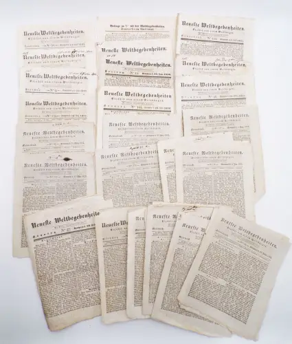 Neueste Weltbegebenheiten Kempten 1823 - 1835 Konvolut Zeitungen