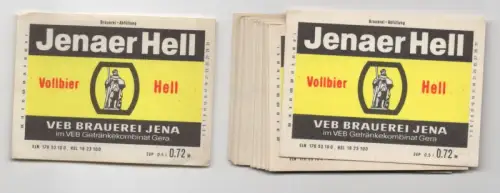Bieretikett DDR Jenaer hell Vollbier VEB Brauerei Jena
