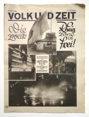 Volk und Zeit Die zweite Rheinzone ist frei 1929 Nr. 50 alte Zeitung