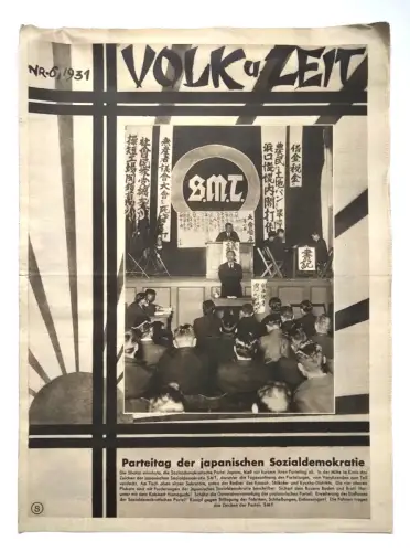 Alte Zeitung 1931 Volk und Zeit Nr. 6 Parteitag der japanischen Sozialdemokratie
