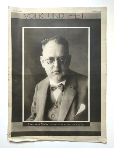 Volk und Zeit 1931 Nr. 14 Hermann Müller 13. Jahrgang alte Zeitung