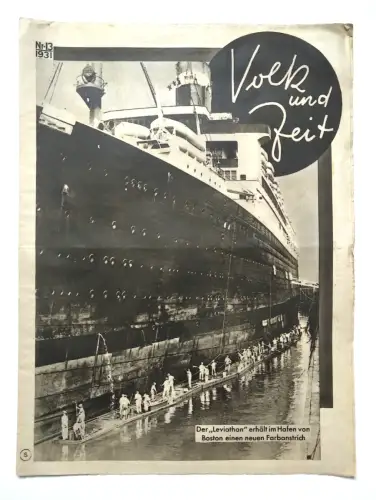 Alte Zeitung Volk und Zeit 1931 Nr.13 Der Leviathan Farbanstrich im Hafen Bosten