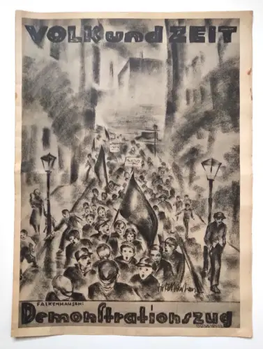 Volk und Zeit 17.4.1932 alte Zeitung Falkenhausen Demonstrationszug