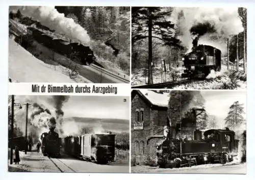 Ak Mit dr Bimmelbahn durchs Aarzgebirg 1984 Dampflok 99 1568-7 Eisenbahn