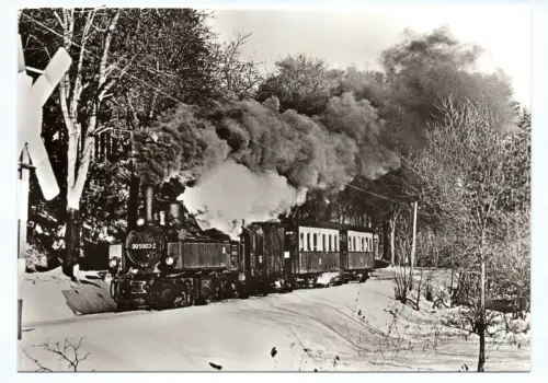 Foto Ak Bahnübergang zwischen Alexisbad u. Silberhütte 1982 Dampflok 99 5903-2