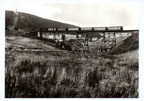 Foto Ak Dampflok Brücke Oberwiesenthal 1982 Eisenbahnbrücke