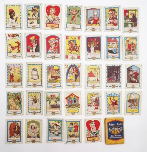 Altes Werbe Kartenspiel Drei Glocken Nudeln Schwarzer Peter um 1930