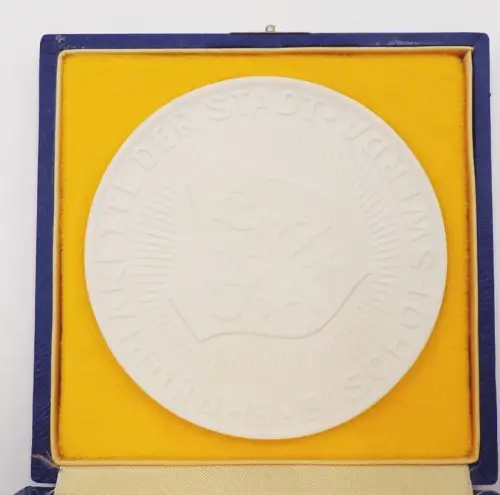 Ehrenplakette der Stadt Bischofswerda Meissen Porzellan Plakette Weiß 