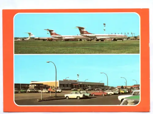 Ak Leipzig Schkeuditz Flughafen Interflug Autos 1980