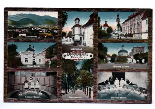 Ak Bad Warmbrunn im Riesengebirge Mehrbild